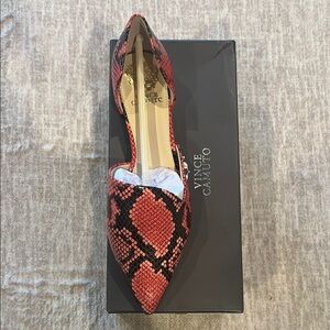 Vince Camuto Red Snake Print Women's Shoes